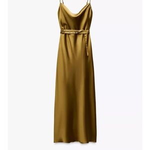 Zara Green Satin Dress